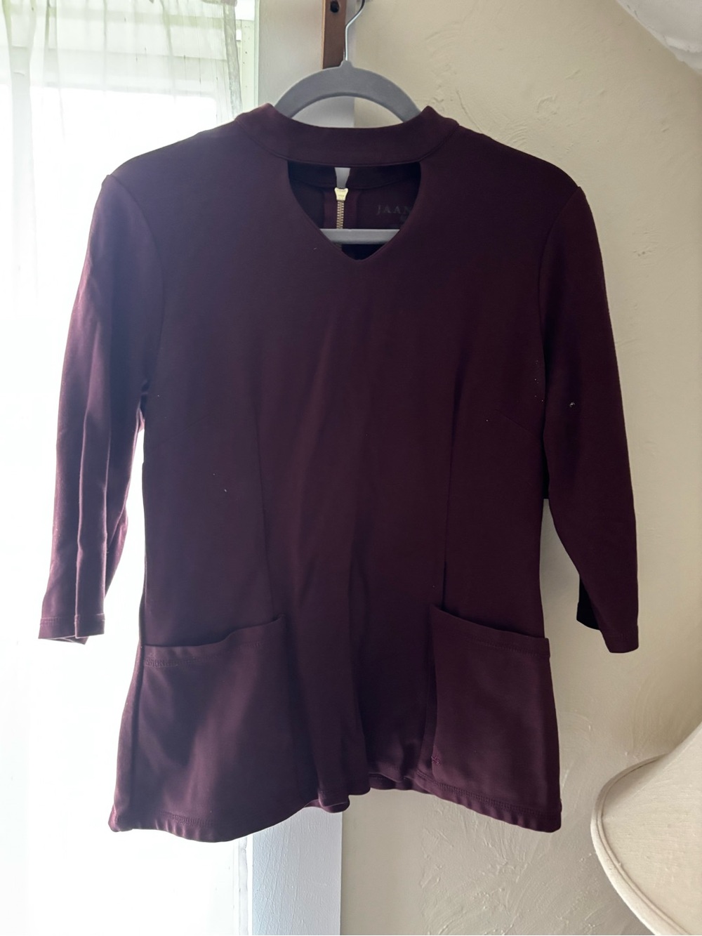 Jaanuu Deep Wine Tunic with Front Pockets
